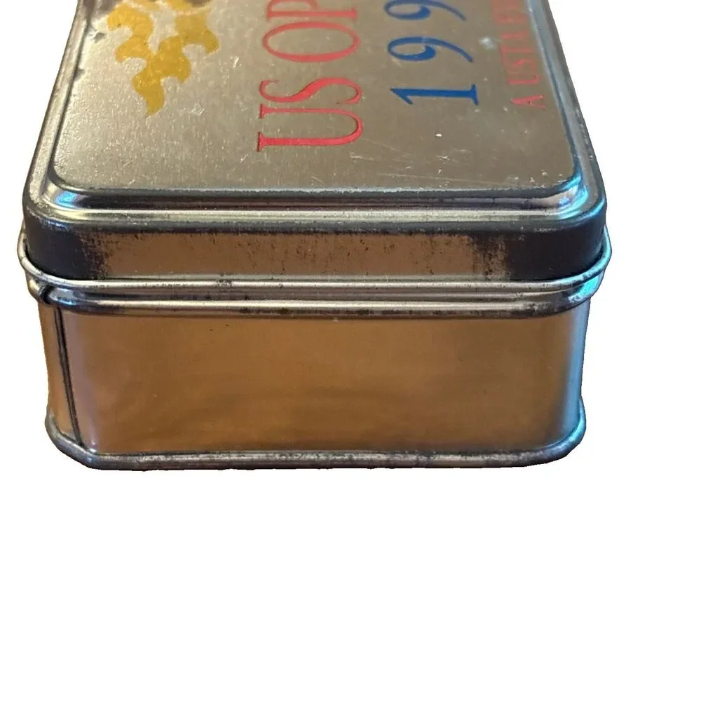 1999 US Open Louis Armstrong Stadium Pins (2) In Collectible Tin DAMAGED